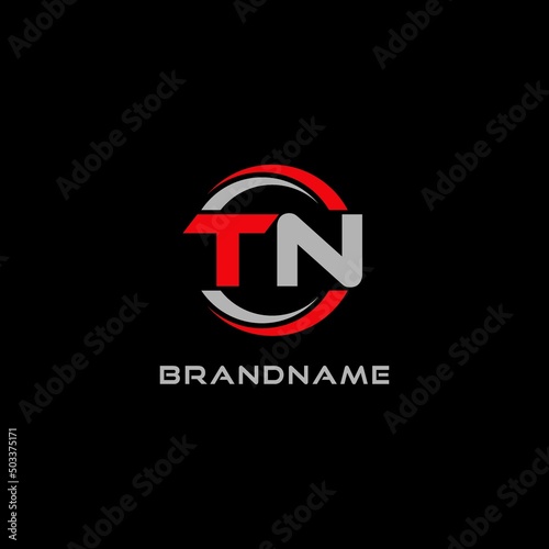 Letter TN logo combined with circle line, creative modern monogram logo style