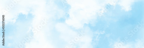 blue sky background with white clouds. panorama