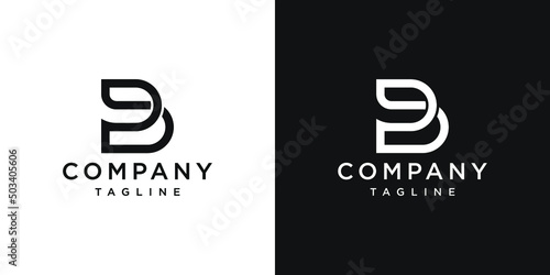 Creative Letter B Monogram Logo Design Icon Template White and Black Background