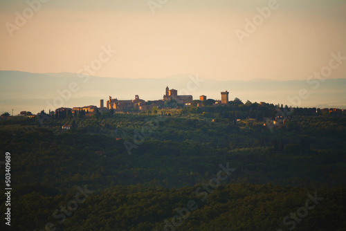 Chianti paesaggio all'alba. Toscana, Italy