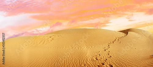 Sand dunes in Sahara in Tunisia