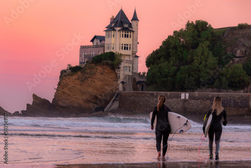 Sunrise Surf In Biarritz France