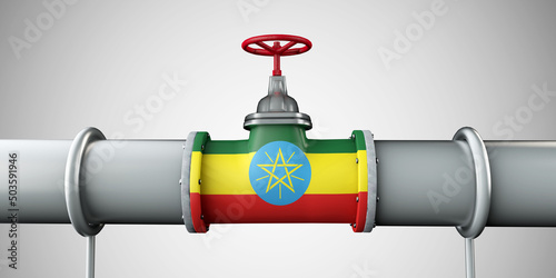 Ethiopia oil and gas fuel pipeline. Oil industry concept. 3D Rendering