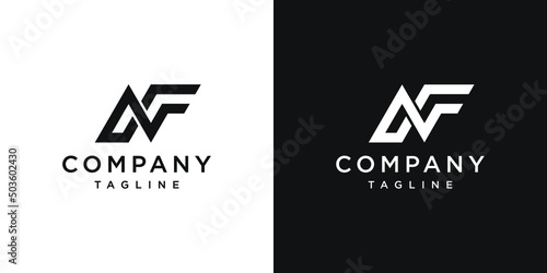 Creative Letter NF Monogram Logo Design Icon Template White and Black Background
