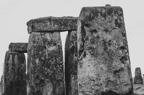 Closeup of the Stonehenge Megalith structure in Salisbury UK