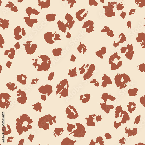 Animal skin print. Leopard`s spotted fur seamless pattern design.