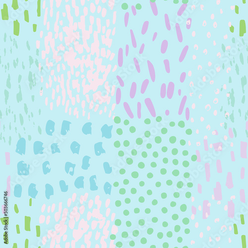 Irregular dashed seamless pattern. Hand drawn doodle textured background