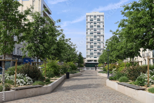 La place Gambetta, ville de Châteauroux, département de l'Indre, France