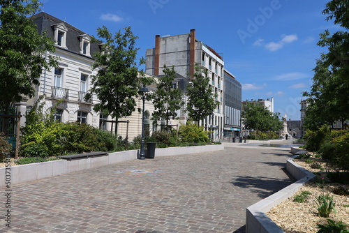 La place Gambetta, ville de Châteauroux, département de l'Indre, France