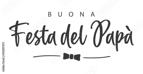 Buona festa del papà, italian text. Happy father's Day. Text and bow tie. Vector