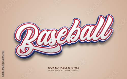 baseball editable text style effect 