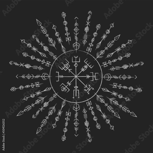 Dark runic circle symbols