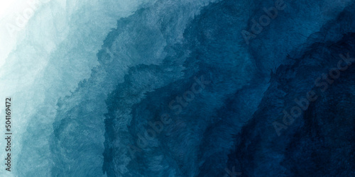 Abstract watercolor paint background by nay blue and teal green with liquid fluid texture for background, banner