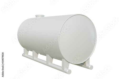 Flammable storage tanks for oil, gas, steel, metal and stainless steel industries separated on a white background 3D rendering illustration - clipping path
