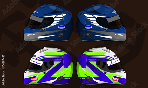 Sports racing helmet template vector design