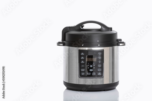 Electric Multi Cooker - Fast Pressure Cooker; Photo On Gray Background