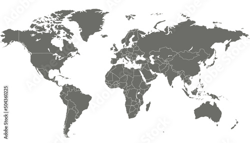 World map. Color vector modern. Silhouette map. 