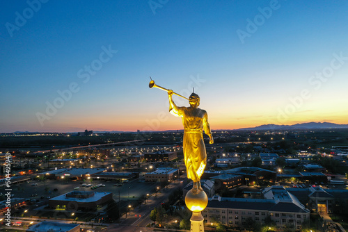  Angel Moroni of Mormon Church Utah playing trumpet