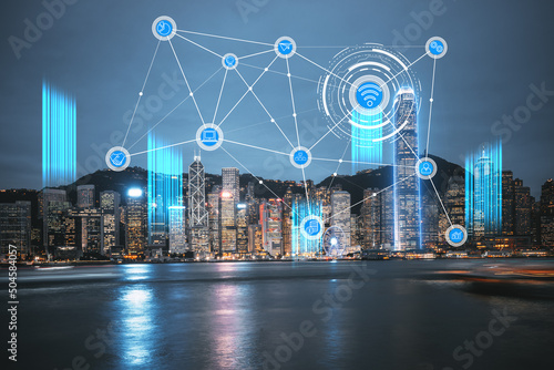 Smart city is connected with abstract points, and big data is connected with the concept of Internet economy.