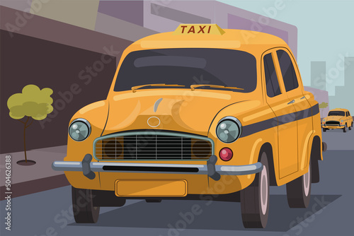 Indian yellow color taxi Kolkata