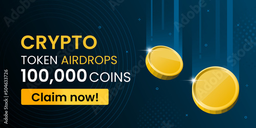 Crypto asset token airdrops banner for marketing