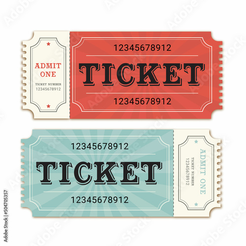 Tickets for cinema, admit one ticket