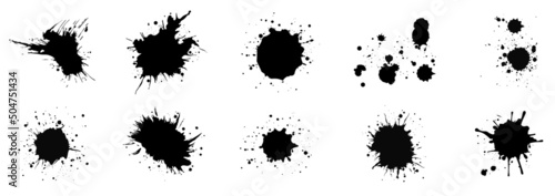 Ink drops and splashes drip splash