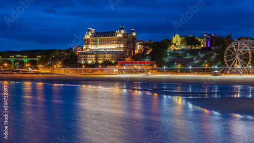 Scarborough South Bay at blue hour.
