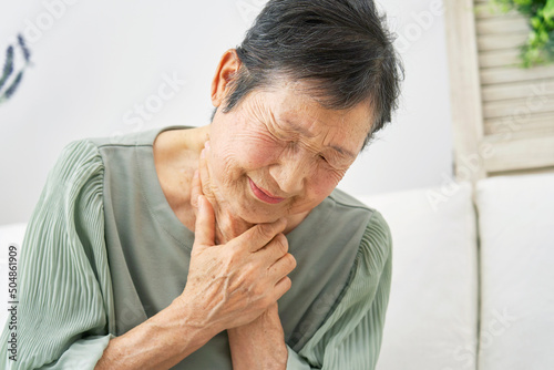 女性 高齢者 喉が詰まる リビング