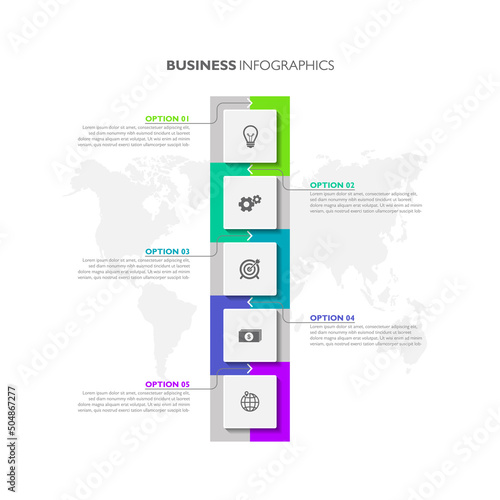 Presentation business abstract background infographic template design colorful with 5 option