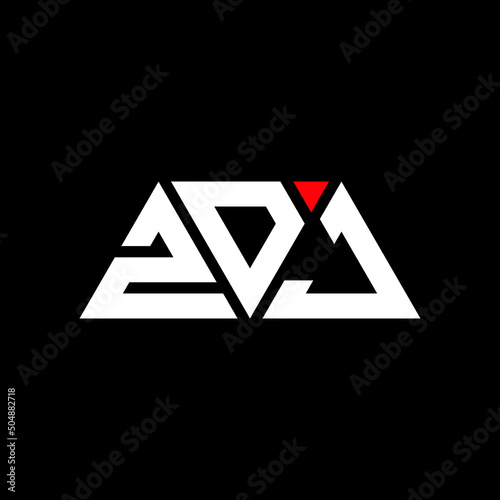 ZDJ triangle letter logo design with triangle shape. ZDJ triangle logo design monogram. ZDJ triangle vector logo template with red color. ZDJ triangular logo Simple, Elegant, and Luxurious Logo...