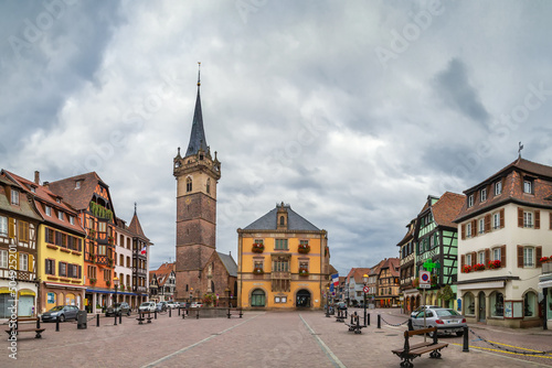 Main square in Obernai, Alsace, France