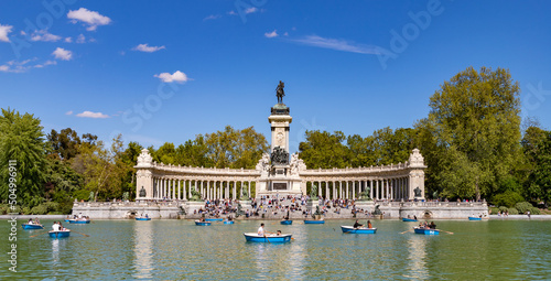 El Retiro Park - El Retiro Lake and Monument to Alfonso XII