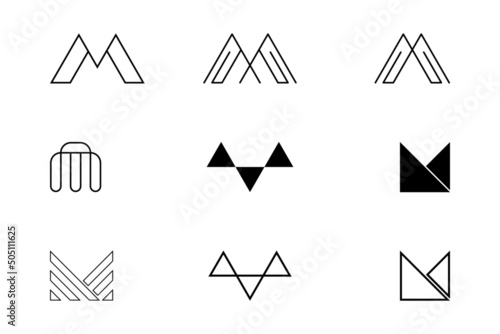 monogram letter m logo design templates inspiration
