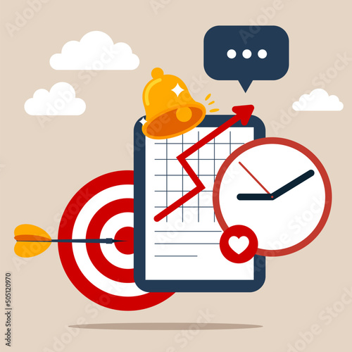 Project task management and effective time planning tools. Project development icon. Work organizer, daily plan. Project manager tool, business, productivity online platform. Vector illustration.