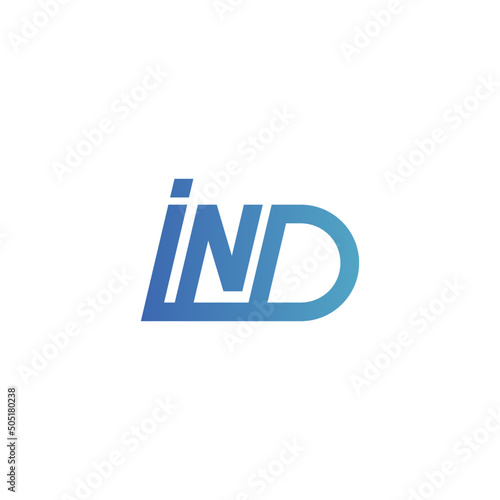 Letter IND monogram logo design with line shape for brand identity, business and personal logo