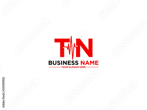 Creative TN Logo Heart, Letter Tn nt Logo Icon Vector For Doctors or Medical