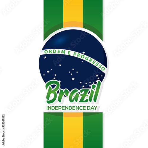 Poster symbol flag vertical brazil independence vector illustration