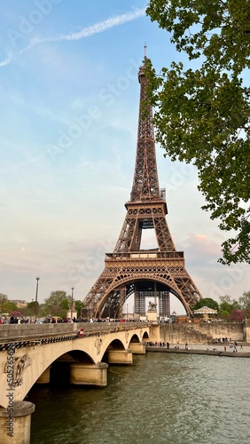 The Eifel Tower in the evening is a good screensaver for advertising a trip to Paris. High quality photo