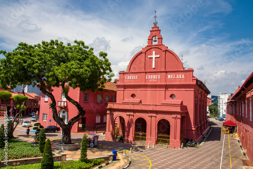Malacca Malaysia 29th April 2022: Christ Church, Malacca is an 18th-century Anglican church in the city of Malacca City. It is the oldest functioning Protestant church in Malaysia.