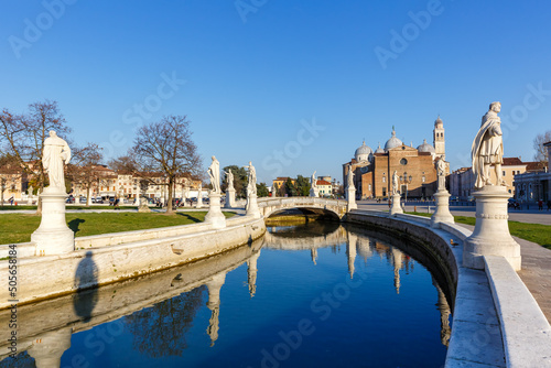 Padua Padova Prato Della Valle square with statues travel traveling holidays vacation town in Italy
