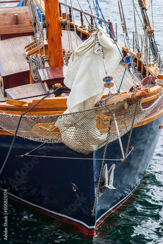 Old sailing ship with the bowsprit
