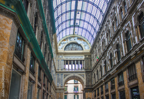 Shopping gallery - Galleria Umberto I in Naples, Italy 