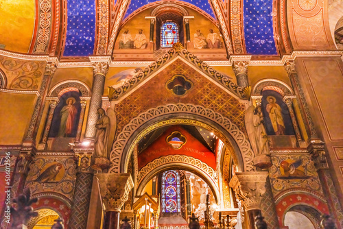 Arch Frescos Stained Glass Saint Paul Church Nimes Gard France