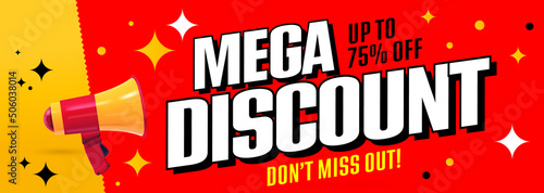 Mega discount announcing sale banner