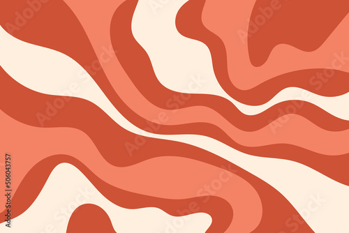 Liquid, wavy shapes. Background with hand drawn graphic. Abstract candy, caramel backdrop. Vector illustration.