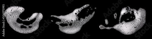 liquid white foam bubbles isolated