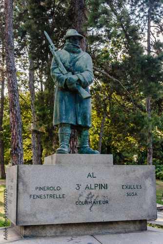 Monument to the Third Alpine Regiment by Emilio Musso (1890-1971) in Parco del Valentino, Turin, Italy