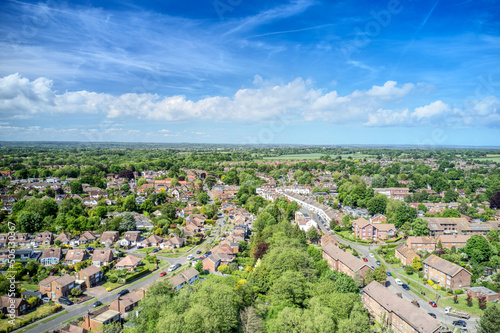 The beautiful village of Hassocks set in the rural countryside of West Sussex near the South Downs, Aerial photo.