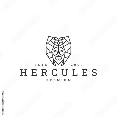 Hercules geometric polygonal logo vector icon design template